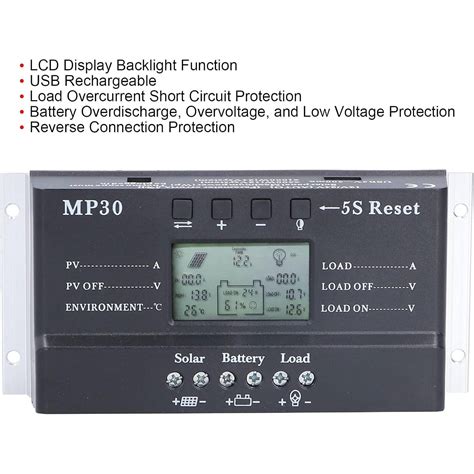 MP30 20A Solar Charge Controller 12/24V Dual LCD LED Display – REES52