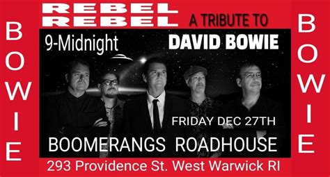 REBEL REBEL @ BOOMERANGS, Boomerangs Roadhouse, West Warwick, 27 ...