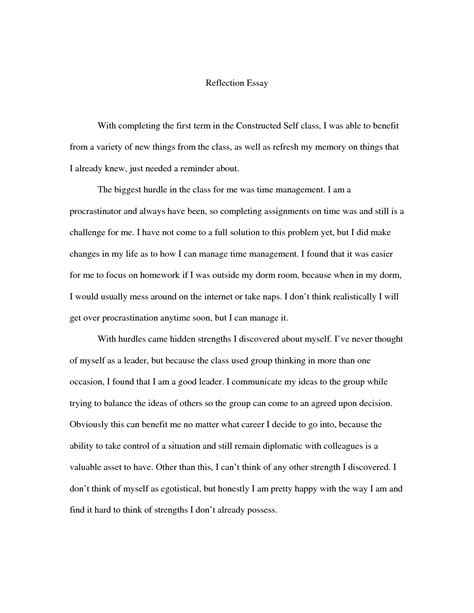 Image result for Example of a Written Reflection