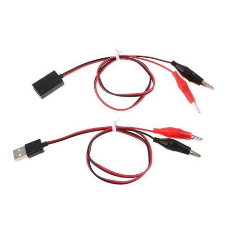 ATORSE® Alligator Clips to USB Male + Female Test Lead Adapter Cable ...