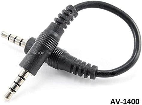 Buy CablesOnline 6in 3.5mm (1/8in) Stereo 4-Pole TRRS Male to Male ...