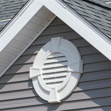 Mid-America 00410030 30"W x 30"H Round Gable Vent Louver with Keystones ...