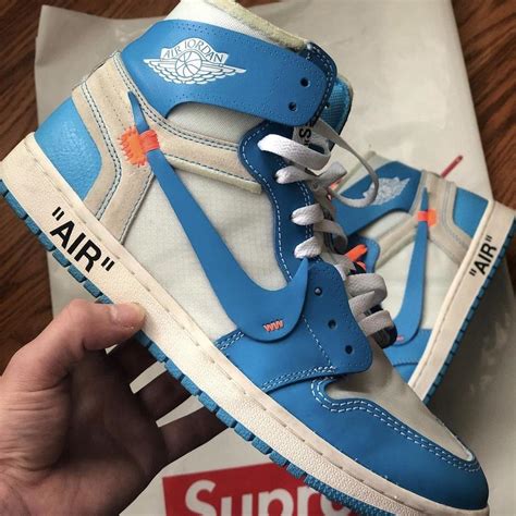 Air Jordan 1 x Off white “University blue” Size... - Depop