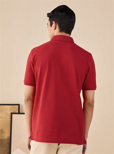 Buy Crimson Pique Polo | Casual Red Solid Polo for Men Online | Andamen