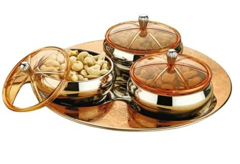 RAGYULA Airtight Dry Fruit Container Tray Set 3 Pcs,Kitchen Dining ...