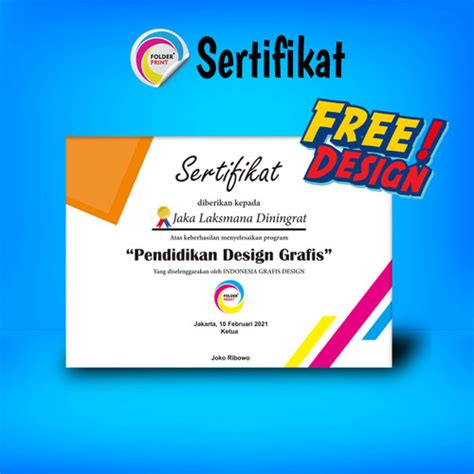 Jual Cetak Sertifikat Custom Murah Free Design - PUNYA DESAIN, ART ...