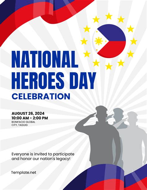Free National Heroes Day Celebration Flyer Template to Edit Online