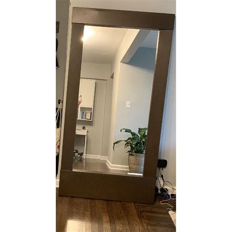 Crate & Barrel Colby Bronze Floor Mirror - AptDeco