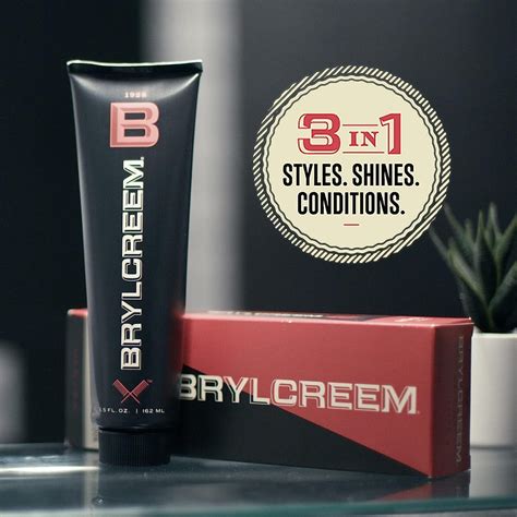 Brylcreem Hair Cream, 3-In-1 Strength Men Hair Cream Alcohol-Free, 5.5 ...
