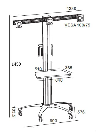 3 Monitor mobile Workstation RKM03 - Rife Technologies
