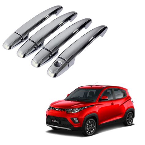 Caro Manic Car Chrome Door Handle Latch Cover Compatible with KUV 100 ...