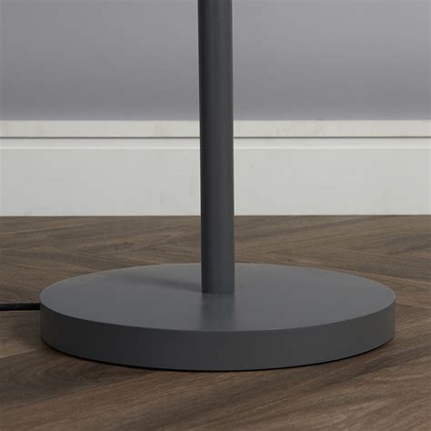 Modern Scandi Floor Lamp In Light Grey Wooden Base