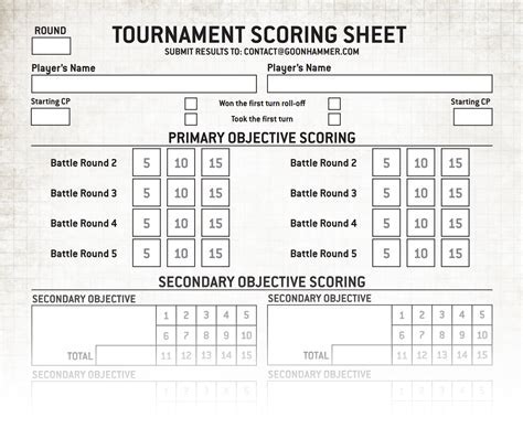 tournament score sheet Android IOS V- 8.34
