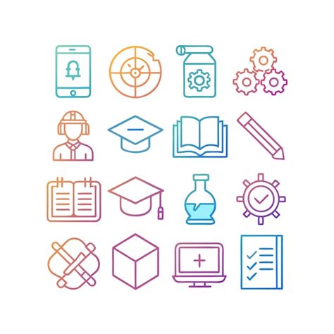 Education and learning icon set collection vector illustration ...