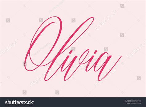 Olivia Female Name Cursive Calligraphy Text Stock Vector (Royalty Free ...