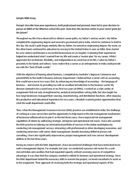 MBA Essay Sample 的图像结果
