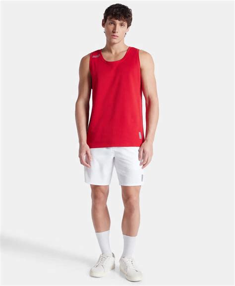 Buy Super Combed Cotton Blend Solid Performance Tank Top with ...