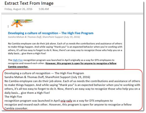 Print to Text OneNote 的图像结果