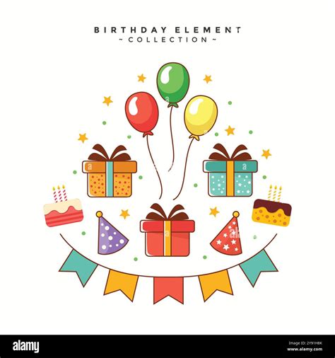 Birthday Vector Element Collection Stock Vector Image & Art - Alamy