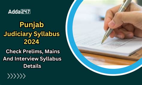 Punjab Judiciary Syllabus 2024, Check Prelims, Mains And Interview ...