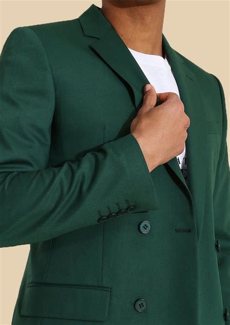 Green Double Breasted Slim Fit Blazer Suit – Tumuh