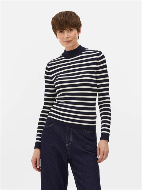 Women's Navy Ribbed Turtle Neck Jumper | Penneys