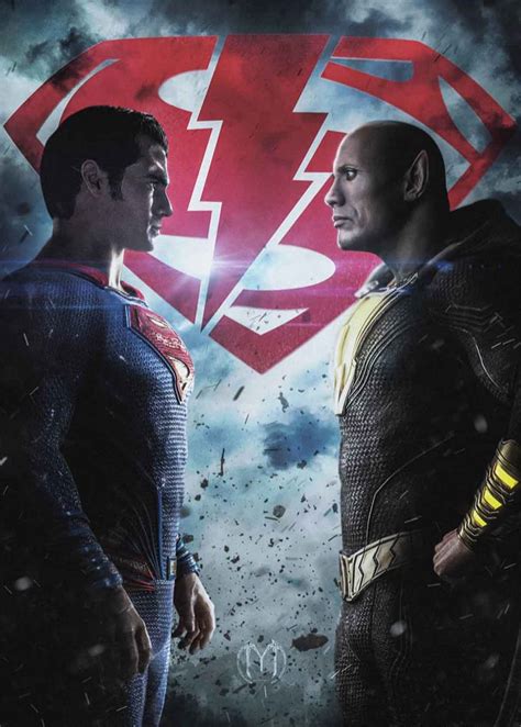 Fan Art de Superman (Henry Cavill) vs Black Adam (Dwayne Johnson)