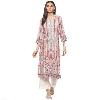 Buy BIBA Women's Viscose Printed Straight Kurta Mix and Match ...