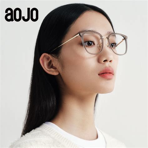 【免费配镜】aojo镜架透明眼镜架AJ105FF274眼镜女板材近视眼镜框_虎窝淘
