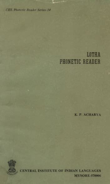 Phonetic Reader Series-Lotha - Book Details