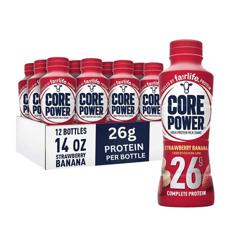 Core Power Strawberry Banana - Fairlife 26g High Protein Shake (12 Pac ...