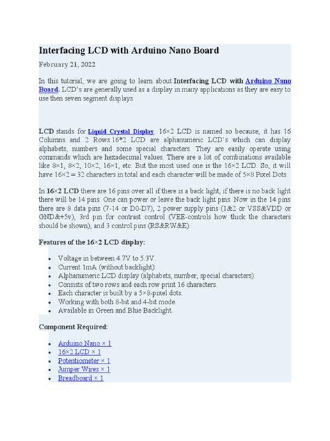 Arduino Nano Tutorials LCD 的图像结果