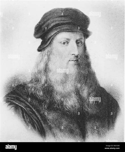 Leonardo da Vinci, Italian High Renaissance master, is shown in this undated portrait drawing ...