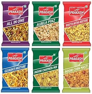 Prakash Namkeen Combo Pack, 1.5 KG - All in One Mixture + Pyaz Mix ...