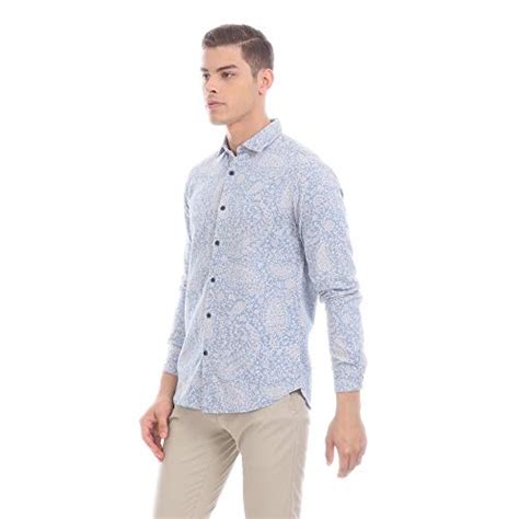 Buy True Blue Men's Printed Slim fit Casual Shirt (2031922490_Indigo L ...