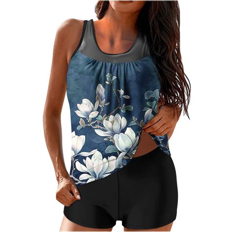 TrendVibe365 Ladies Swimsuits 2 Piece Tank White Bathing Suits ...