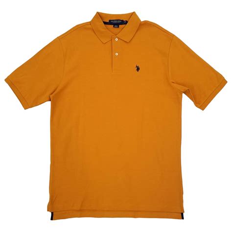 U.S. Polo Assn. Mens Big & Tall Yellow Short Sleeve Polo Shirt 4XL ...