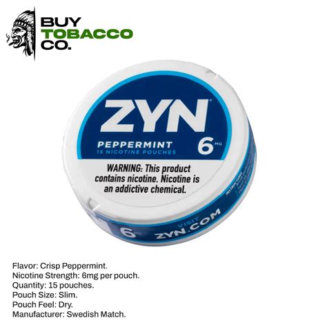 Zyn Nicotine Pouches 6mg (5-Tins) – Wintergreen – Buy Tobacco Co.