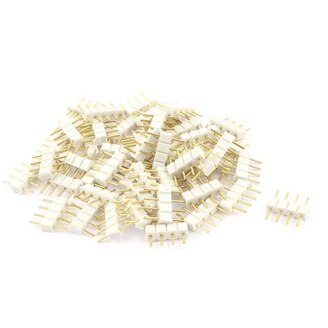 Generic 50Pcs 2.54mm Single Row 4 Pins Header Connector for RGB LED ...