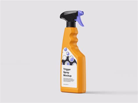 4 Free Plastic Trigger Head Spray Bottle Mockup PSD Set - Good Mockups