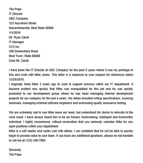 Recommendation Letter for Employment PDF | Mous Syusa