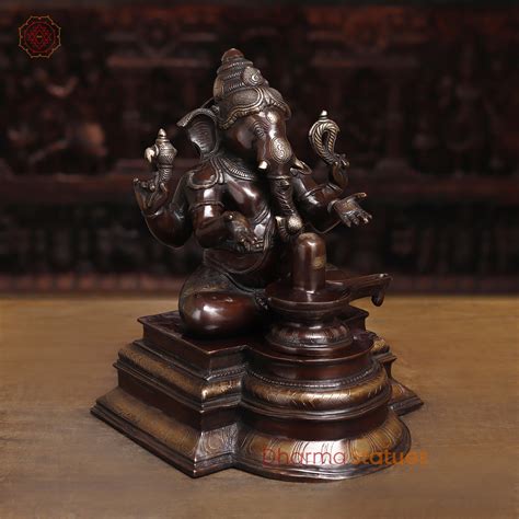 Shop Handcrafted Brass Lingam Ganesh Idol | Copper Finish | Online ...
