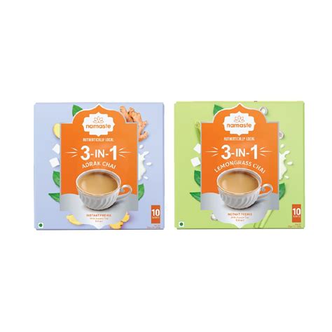 Namaste Chai Adrak And Lemongrass Instant Tea Premix Combo Pack With ...