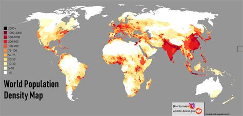 World Population Density map [OC] : r/MapPorn