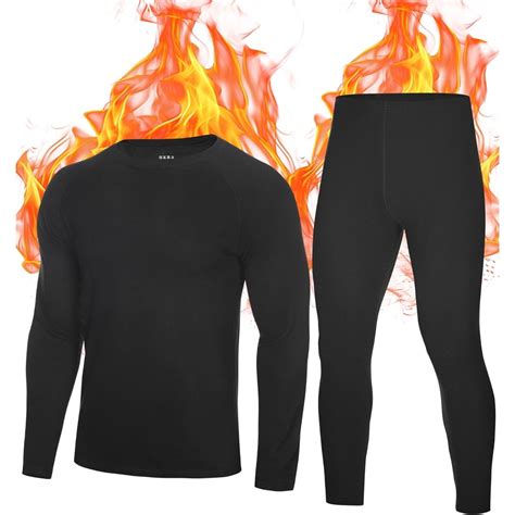 Roadbox Thermal Underwear for Men: Fleece Lined Long Johns Base Layer ...