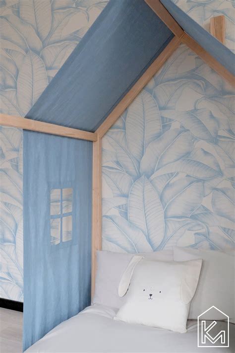 US Crib Size Floor Bed With Sky Blue Linen Cover Kids Bed - Etsy