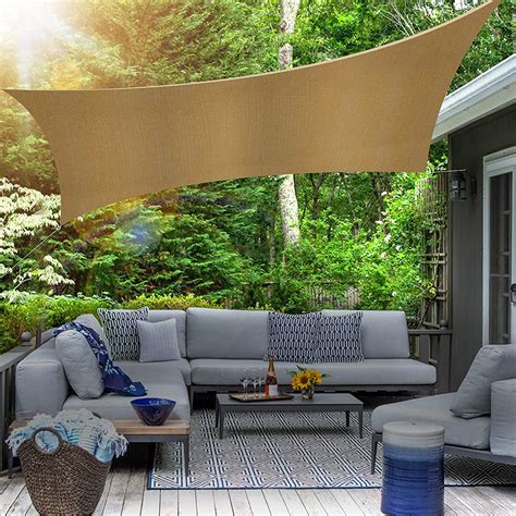 Sun Shade Sail, Tvird Square 10" x 10" UV Block Sun Shade Sail with 4 ...