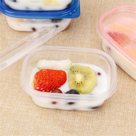 12pcs 280ml Rectangular Plastic Lunch Boxes Disposable Food Container ...