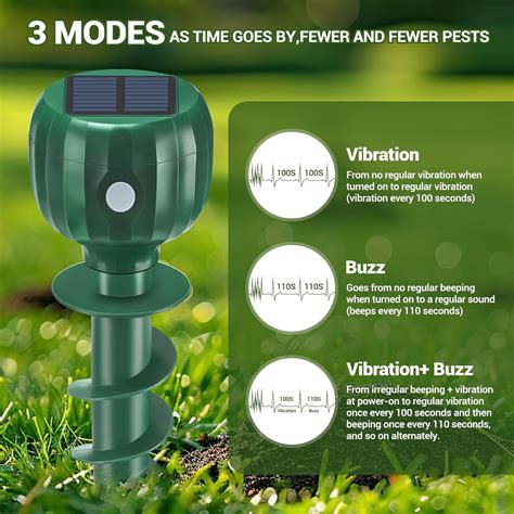 YOOYHHOME Solar Powered Mole Repellent - 3 Modes, IPX7 India | Ubuy
