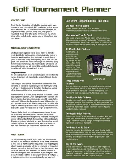 Golf Tournament Day of Schedule 的图像结果